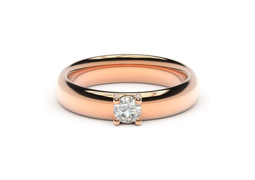 Contemporary Engagement Ring, Red Gold