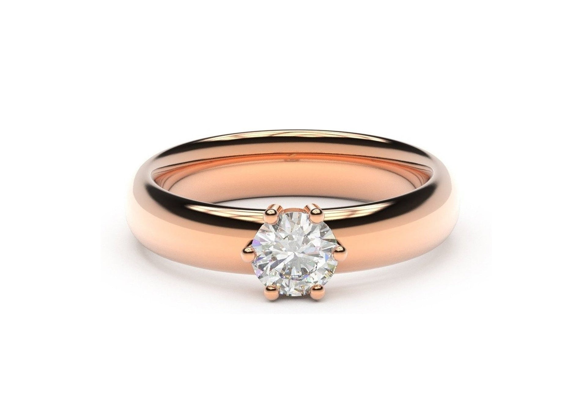 Classic Engagement Ring, Red Gold