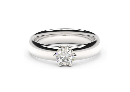 Classic Engagement Ring, White Gold & Platinum