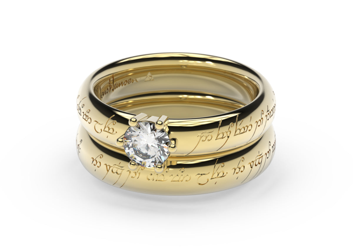 Classic Elvish Engagement Ring, Yellow Gold