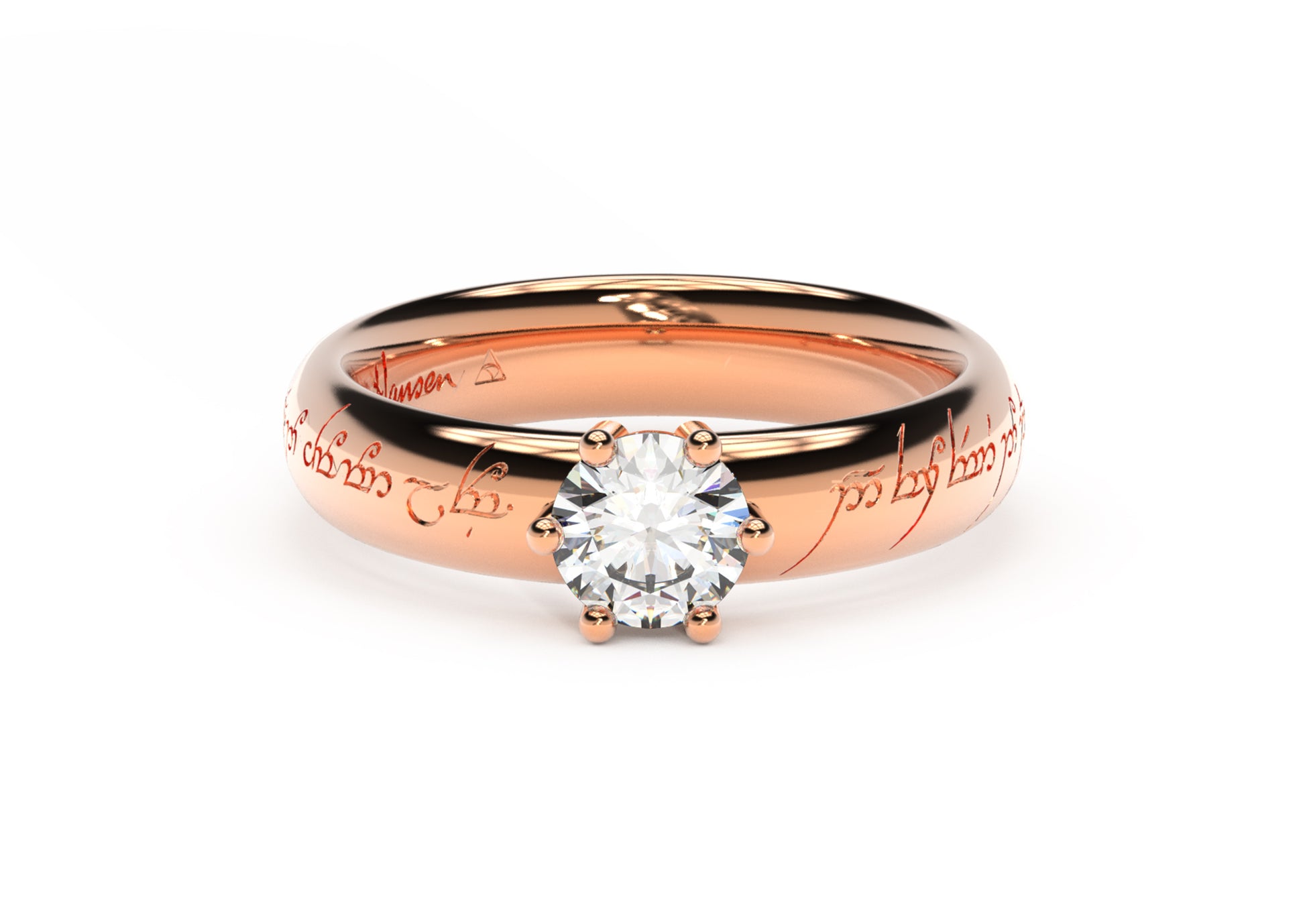 Classic Elvish Engagement Ring, Red Gold – Jens Hansen