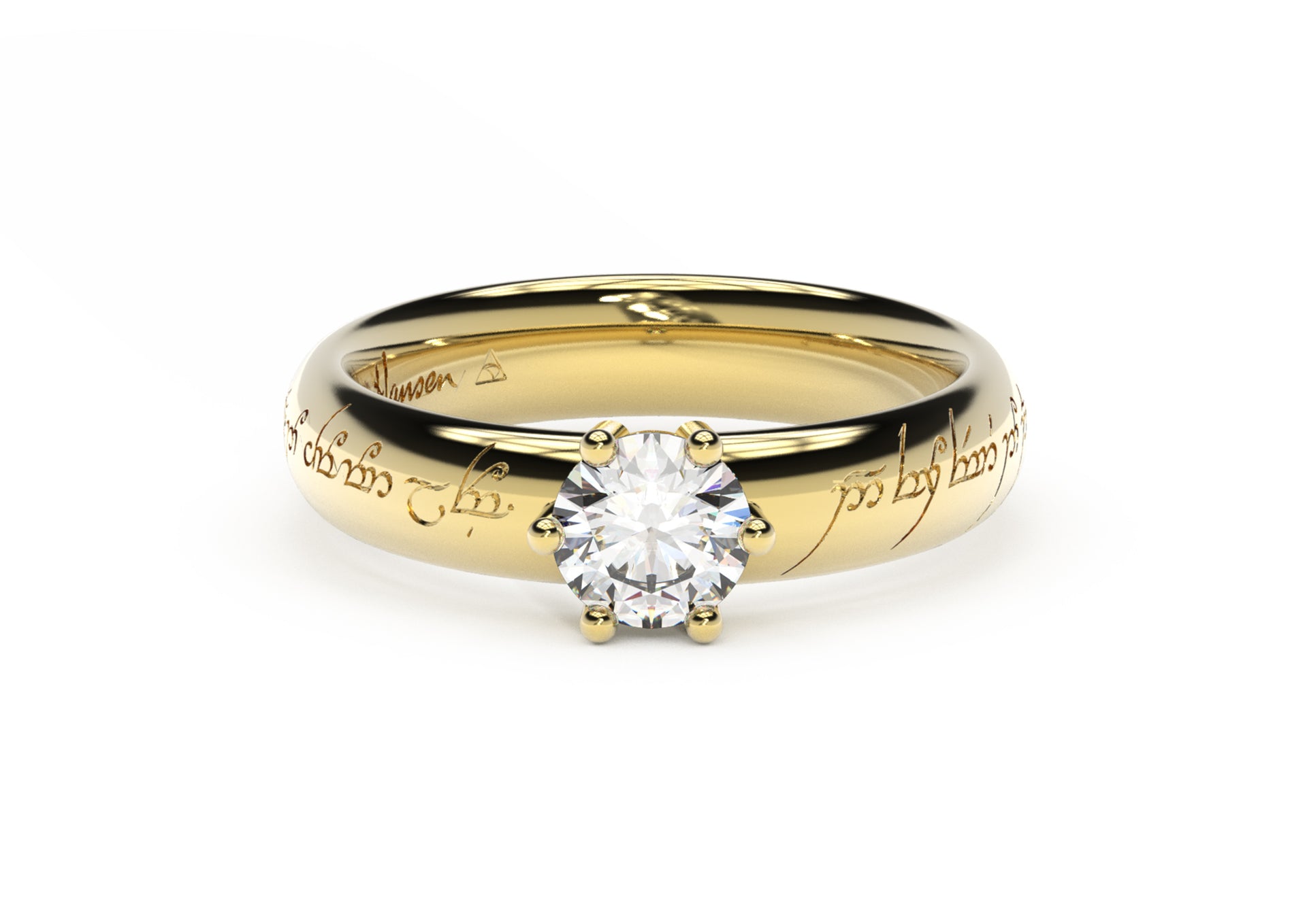 Classic Elvish Engagement Ring, Yellow Gold