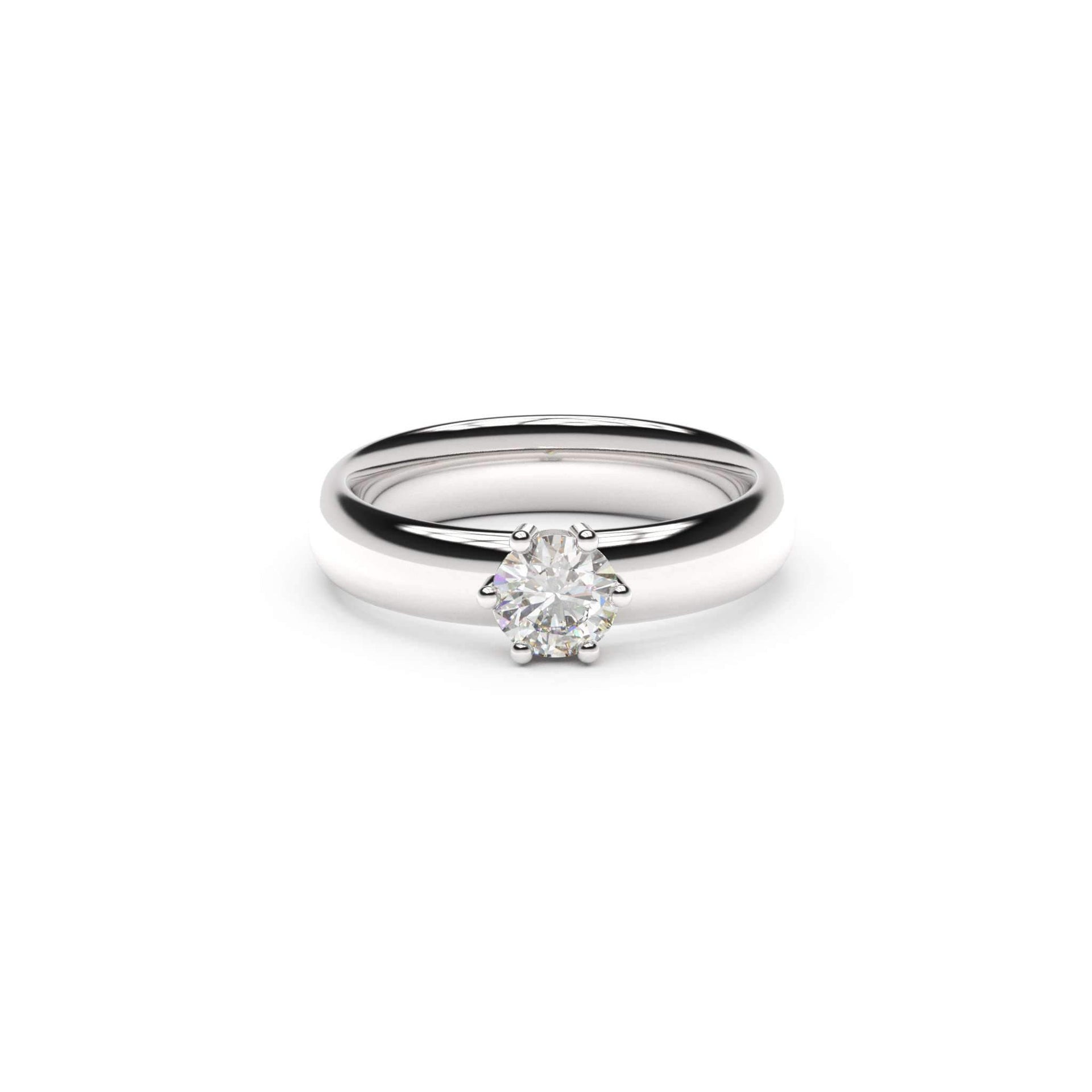 5mm Stone Classic Elvish Engagement Ring, White Gold, Platinum & Palladium, Unengraved   - Jens Hansen 