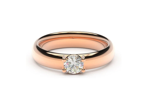Contemporary Engagement Ring, Red Gold