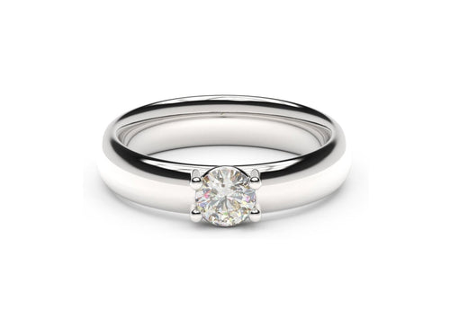 Contemporary Engagement Ring, White Gold & Platinum