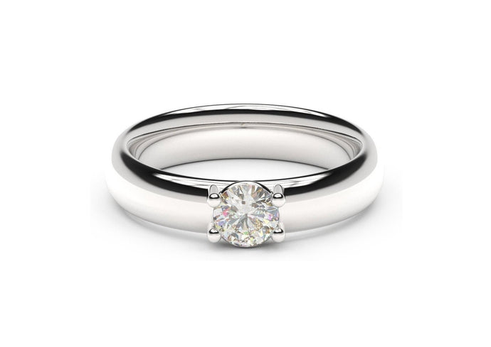 Contemporary Engagement Ring, White Gold & Platinum