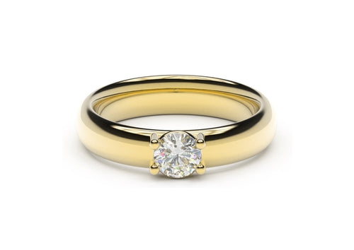 Contemporary Engagement Ring, Yellow Gold