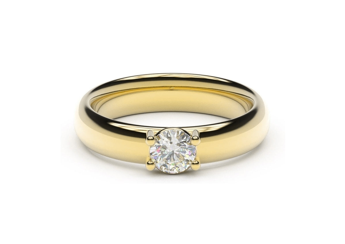 Contemporary Engagement Ring, Yellow Gold