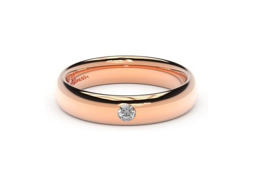 Sleek Engagement Ring, Red Gold