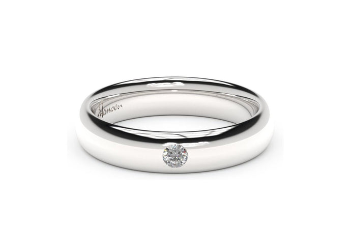 Sleek Engagement Ring, White Gold & Platinum