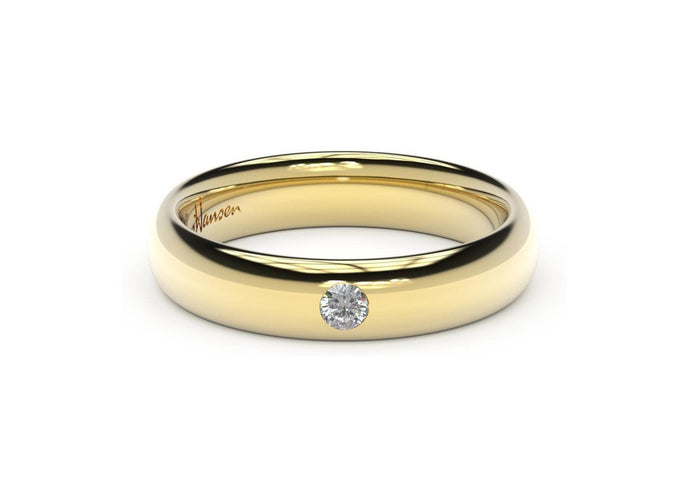 Sleek Engagement Ring, Yellow Gold