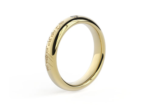 Sleek Elvish Engagement Ring, Yellow Gold