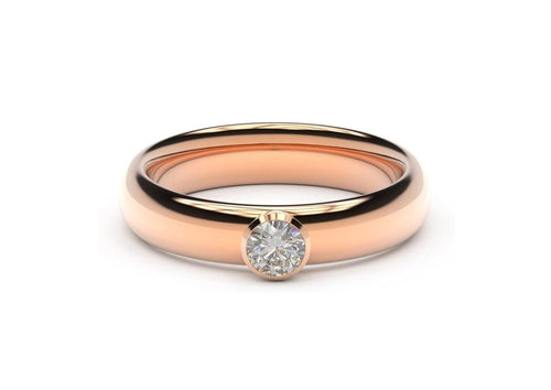 Elegant Engagement Ring, Red Gold