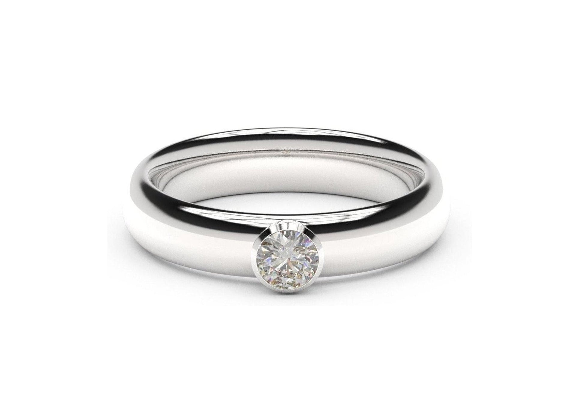 Elegant Engagement Ring, White Gold & Platinum
