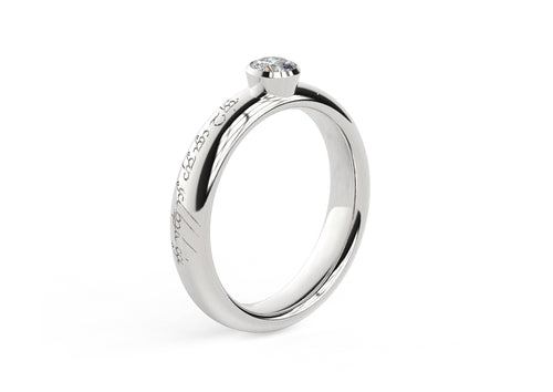 Elegant Elvish Engagement Ring, White Gold & Platinum