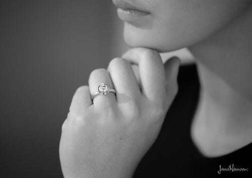 JW656 Gemstone Ring, White Gold & Platinum