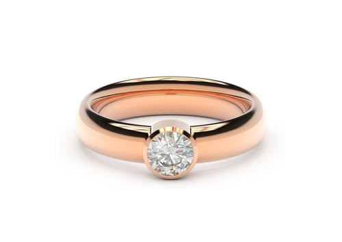 Modern Engagement Ring, Red Gold