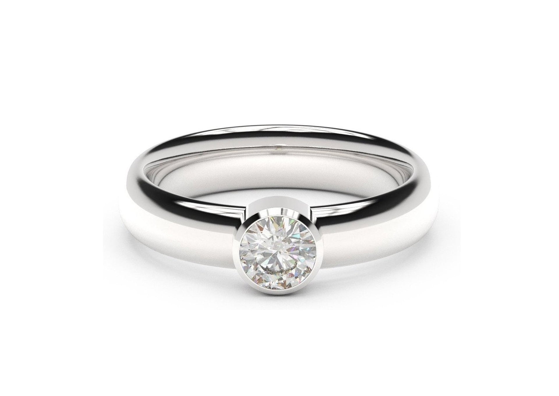 Bezel Platinum Setting Gold Diamond Solitaire Diamond Engagement Ring –  Christopher Duquet Fine Jewelry