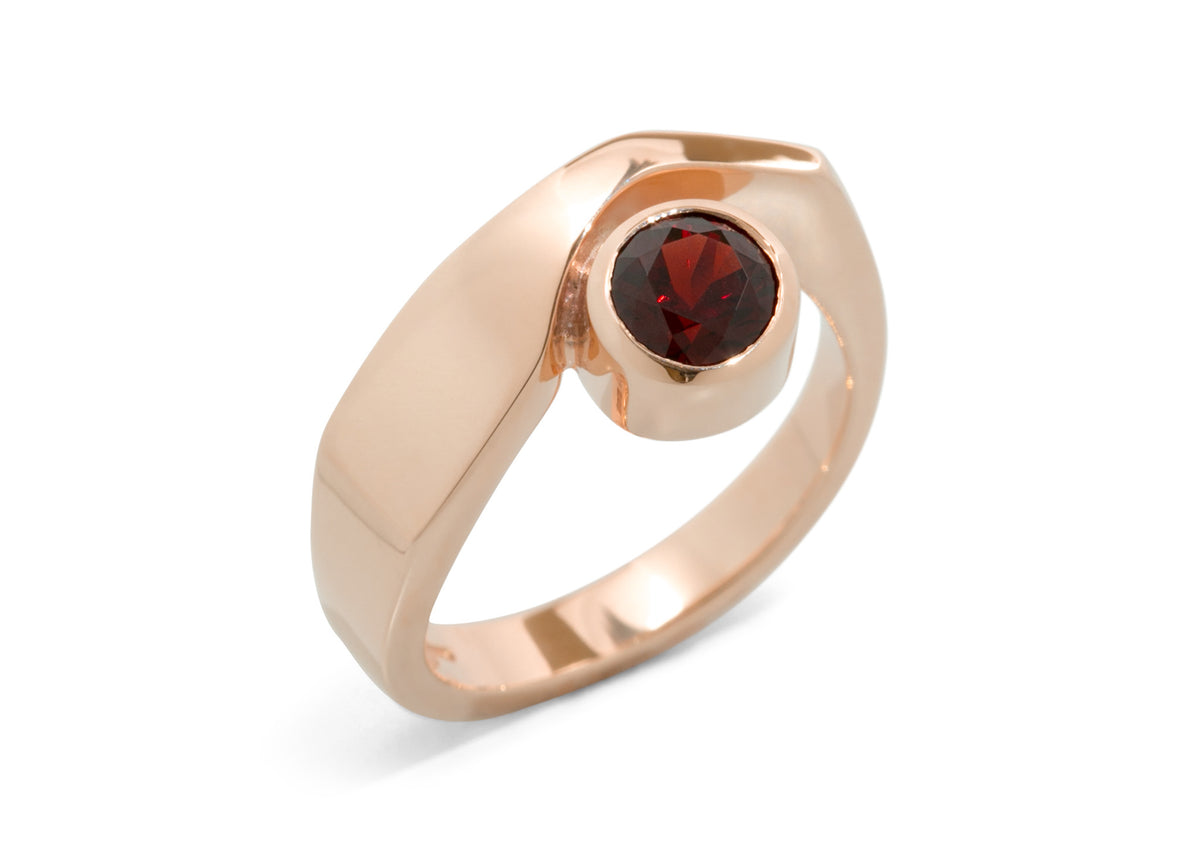 JW67 Gemstone Ring, Red Gold