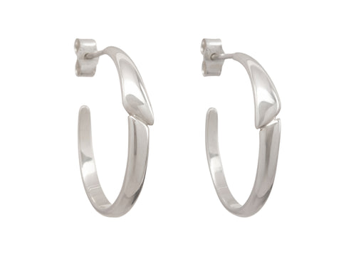 Asymmetric Earrings, Sterling Silver