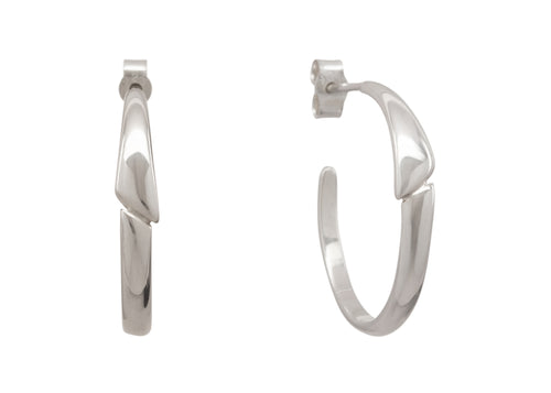 Asymmetric Earrings, Sterling Silver