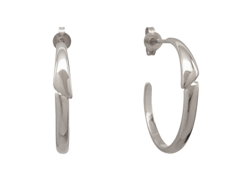 Asymmetric Earrings, White Gold & Platinum