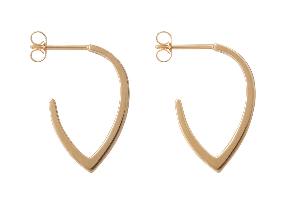 "Sydney Fin" Earrings, Yellow Gold