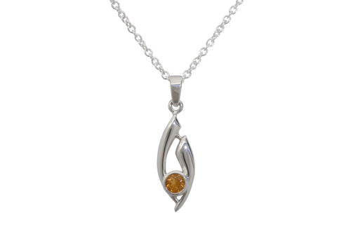 Flowing Gemstone Pendant, Sterling Silver