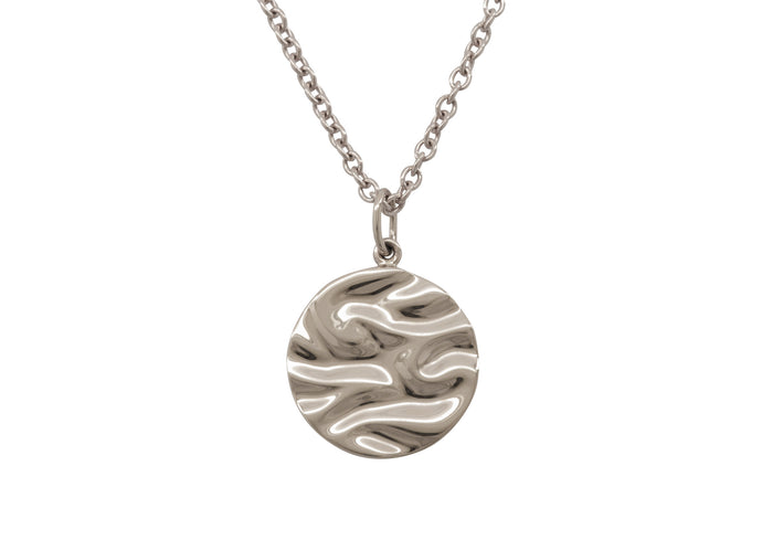 Silk Wave Pendant, White Gold & Platinum