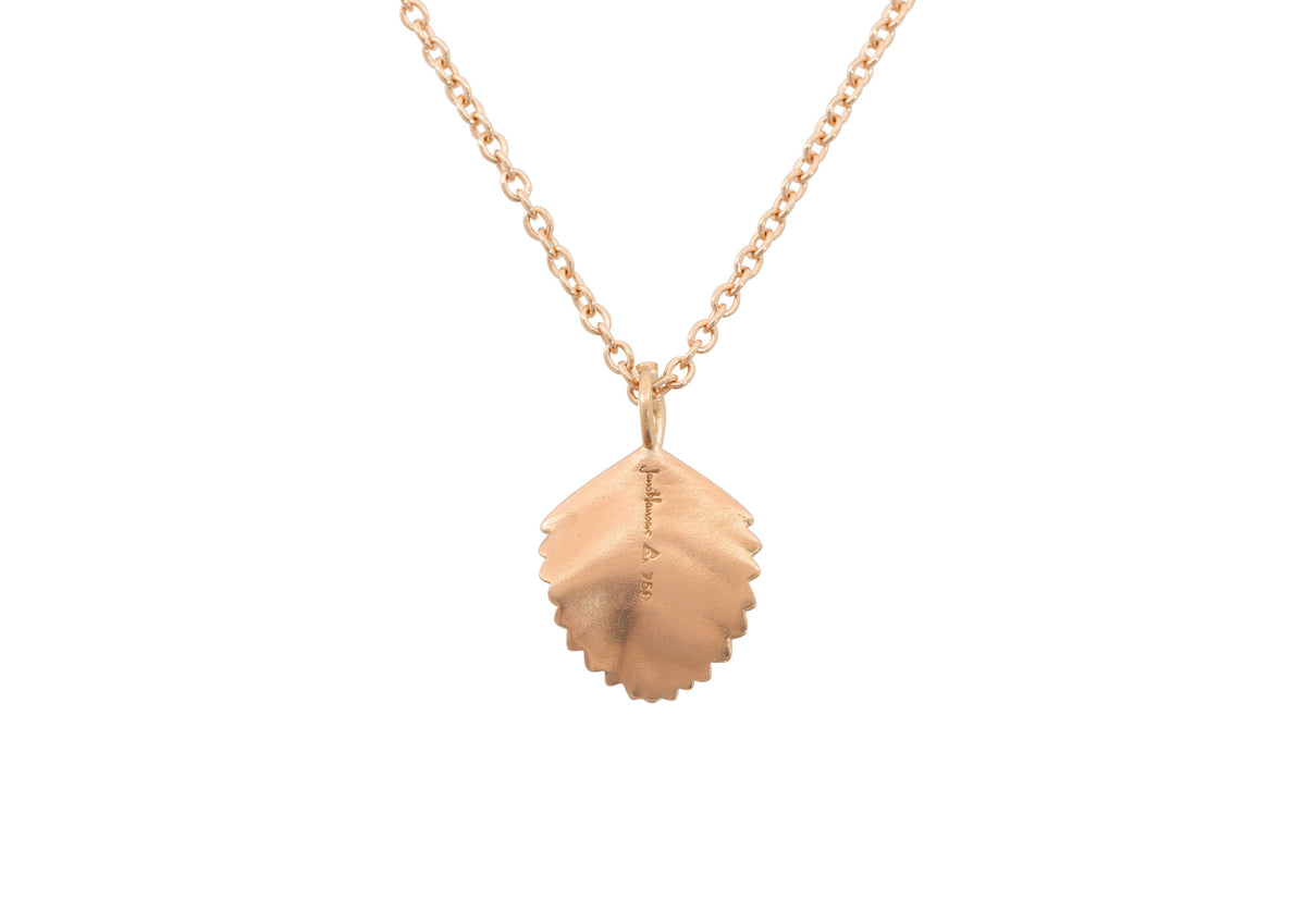 Beech Leaf Pendant, Red Gold