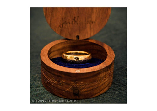 The Lord of the Rings: The One Ring: Gold Plated Tungsten Carbide (with Elvish runes)   - Jens Hansen - 2