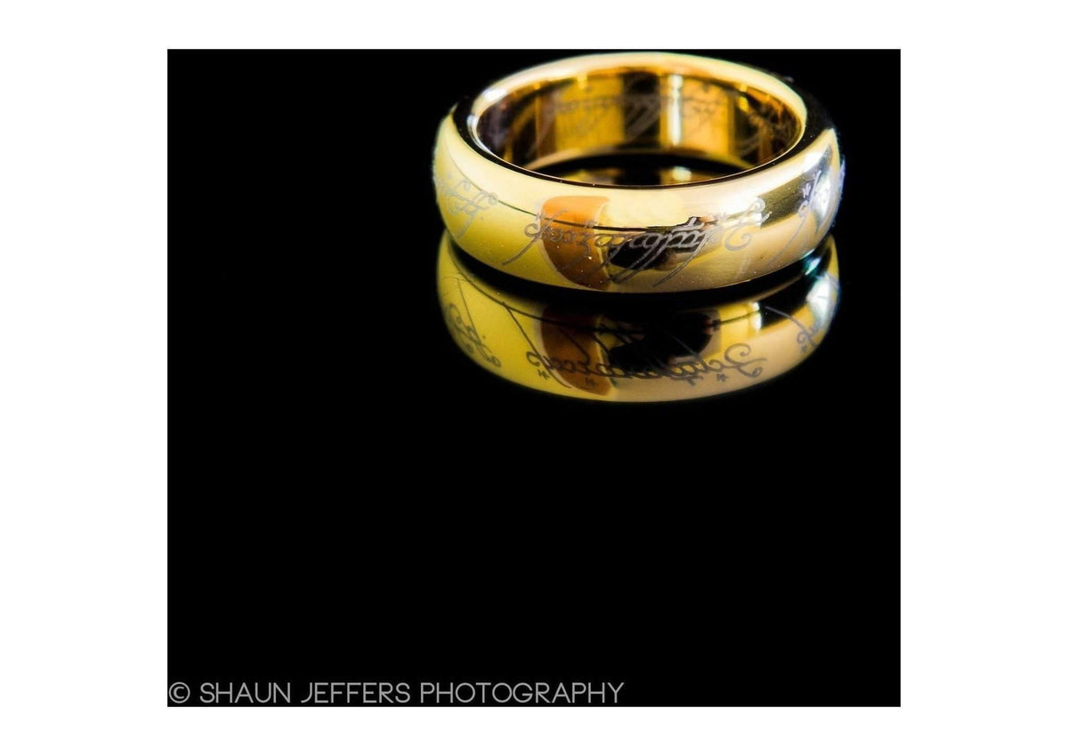 The Lord of the Rings: The One Ring: Gold Plated Tungsten Carbide (with Elvish runes)