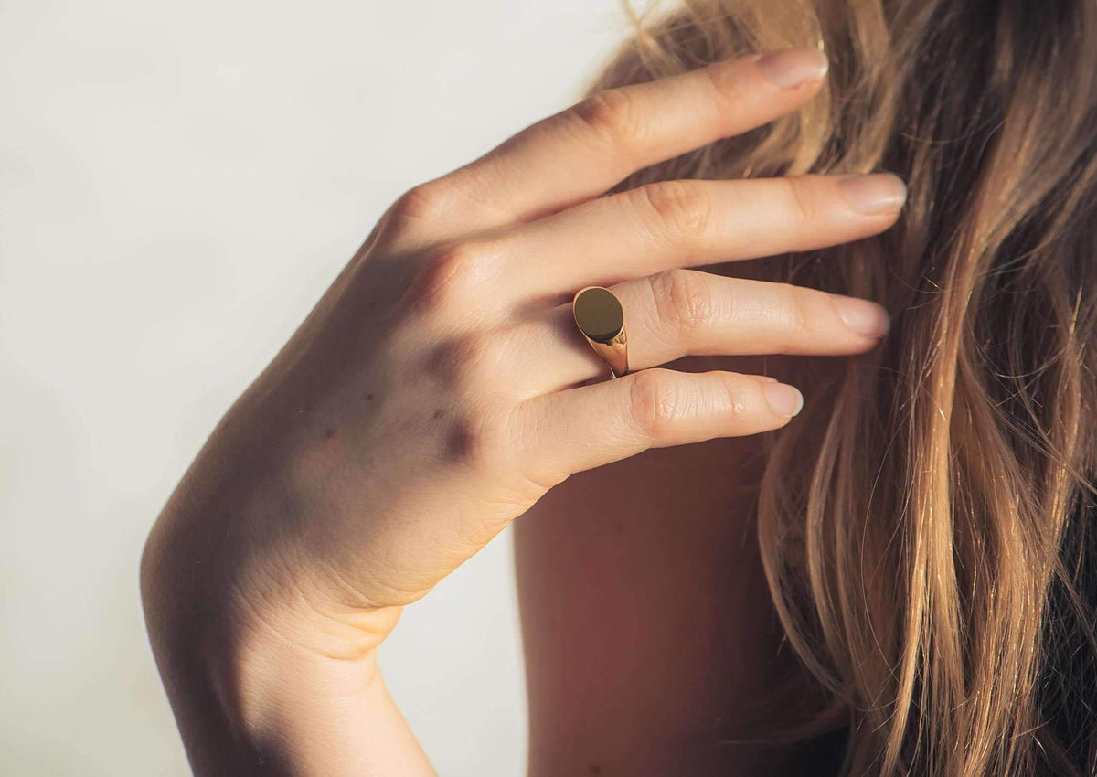 Landscape Signet Ring, Yellow Gold