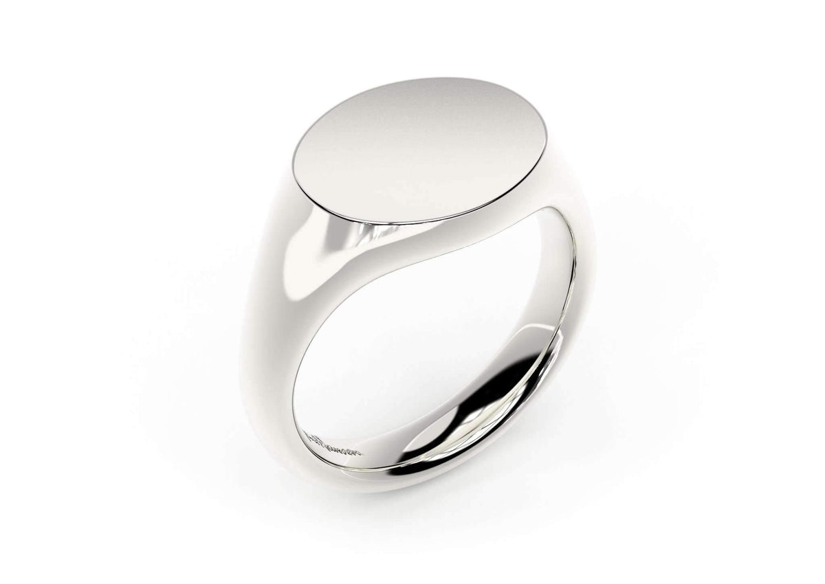 Landscape Signet Ring, White Gold & Platinum