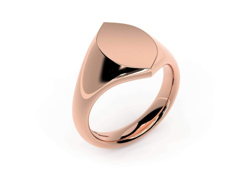 Navette Signet Ring, Red Gold