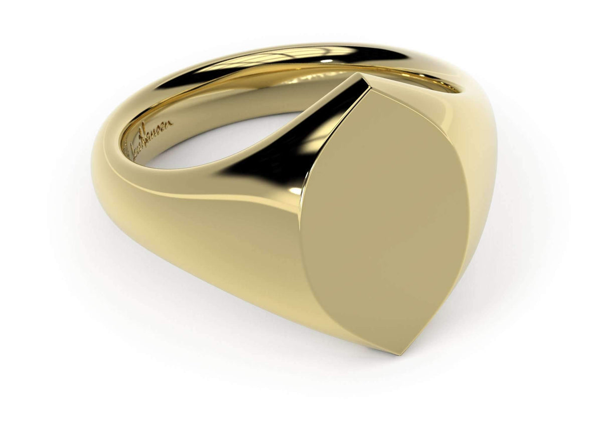 Navette Signet Ring, Yellow Gold