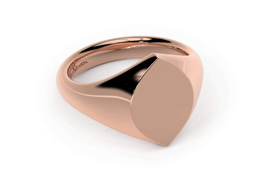 Navette Signet Ring, Red Gold