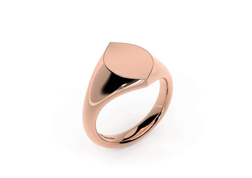 Navette Signet Ring, Red Gold