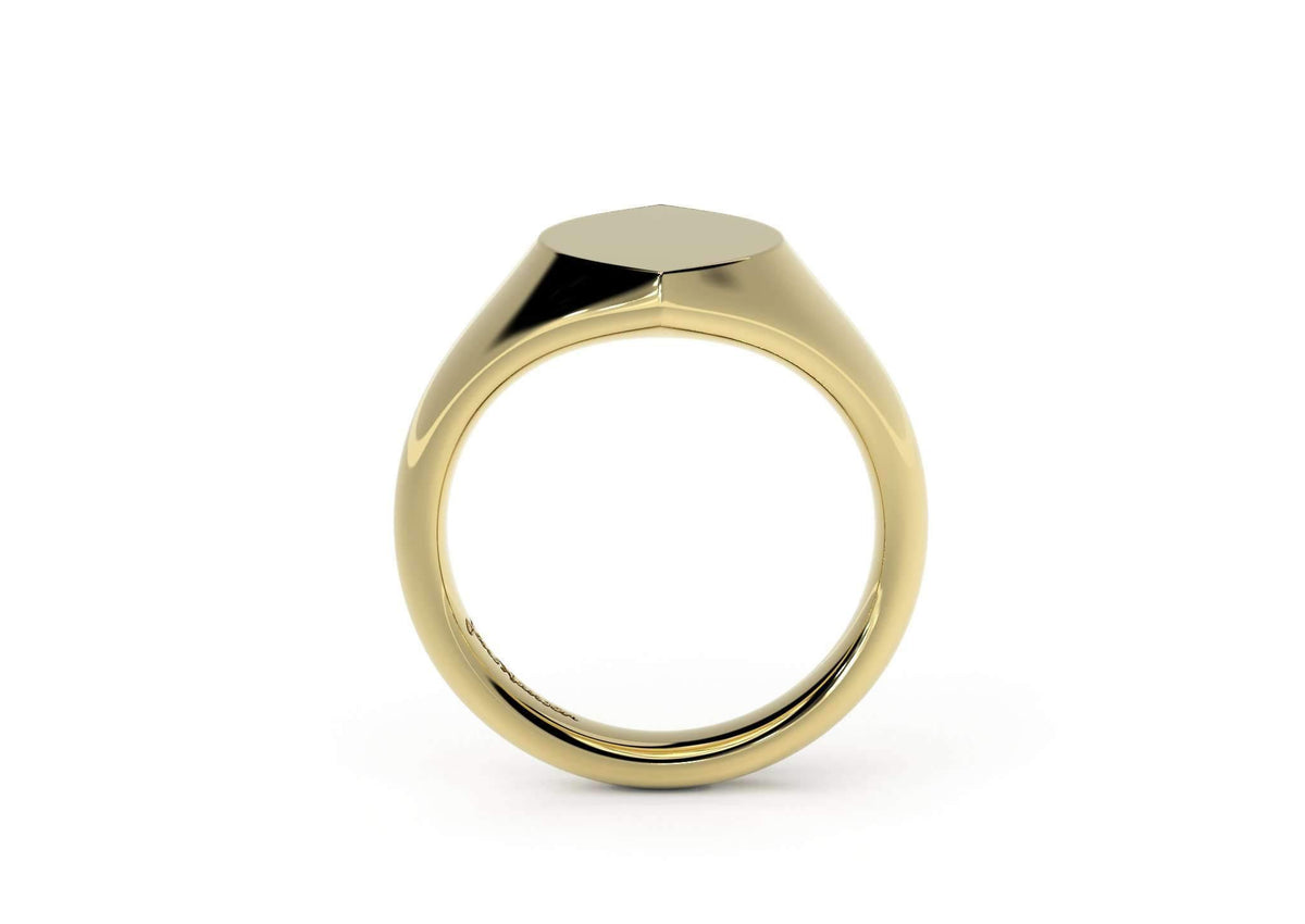 Navette Signet Ring, Yellow Gold