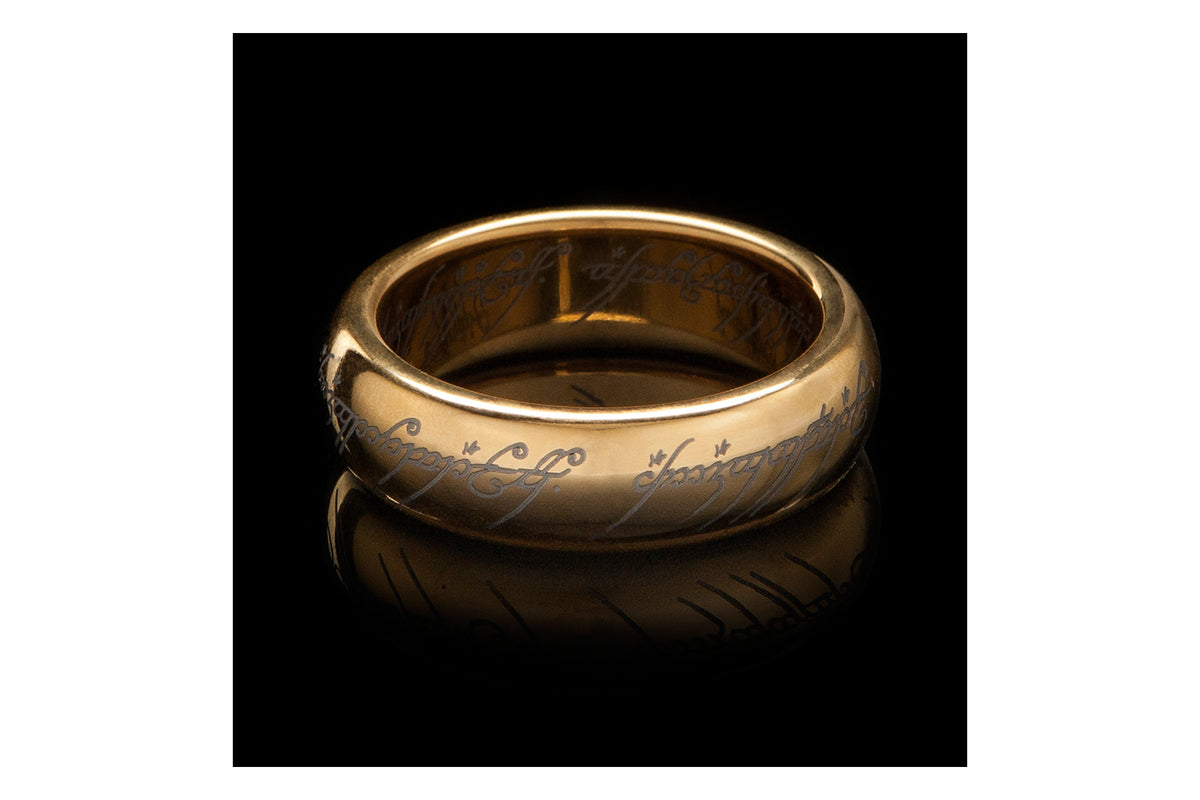 The Lord of the Rings: The One Ring: Gold Plated Tungsten Carbide (with Elvish runes)