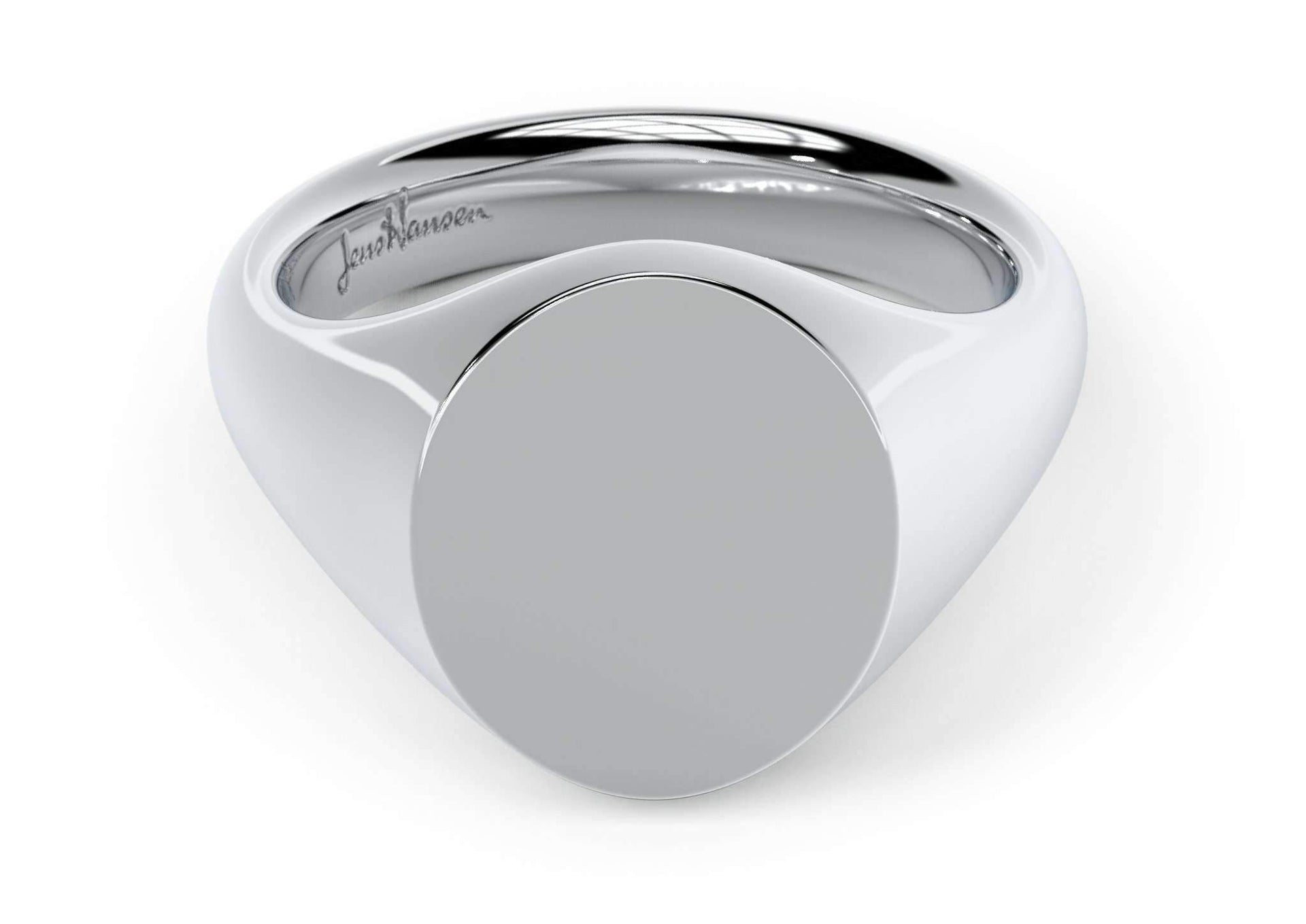 Sterling Silver 14x12mm Oval Signet Ring