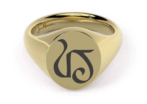 Oval Signet Ring, Yellow Gold