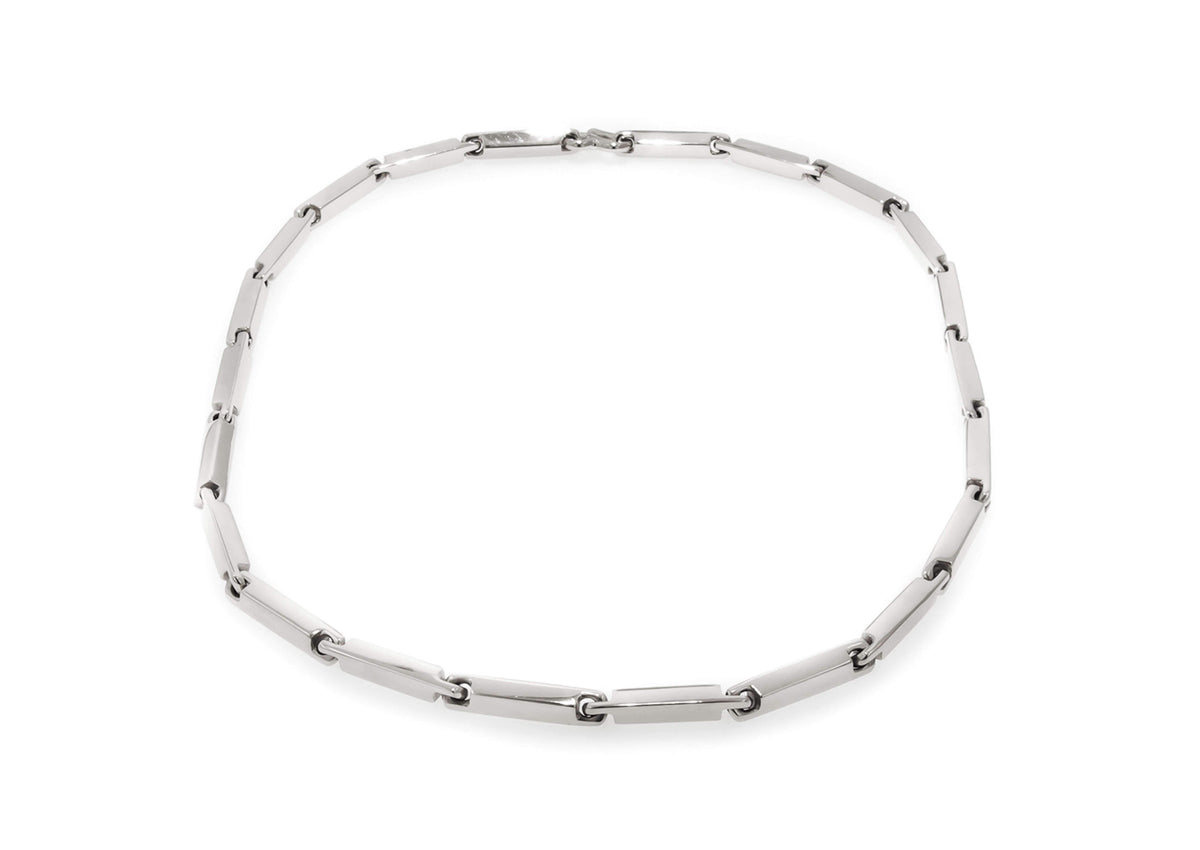 Hand Crafted Block Chain, White Gold & Platinum