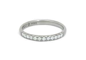 Pave Diamond Wedding Band, White Gold & Platinum