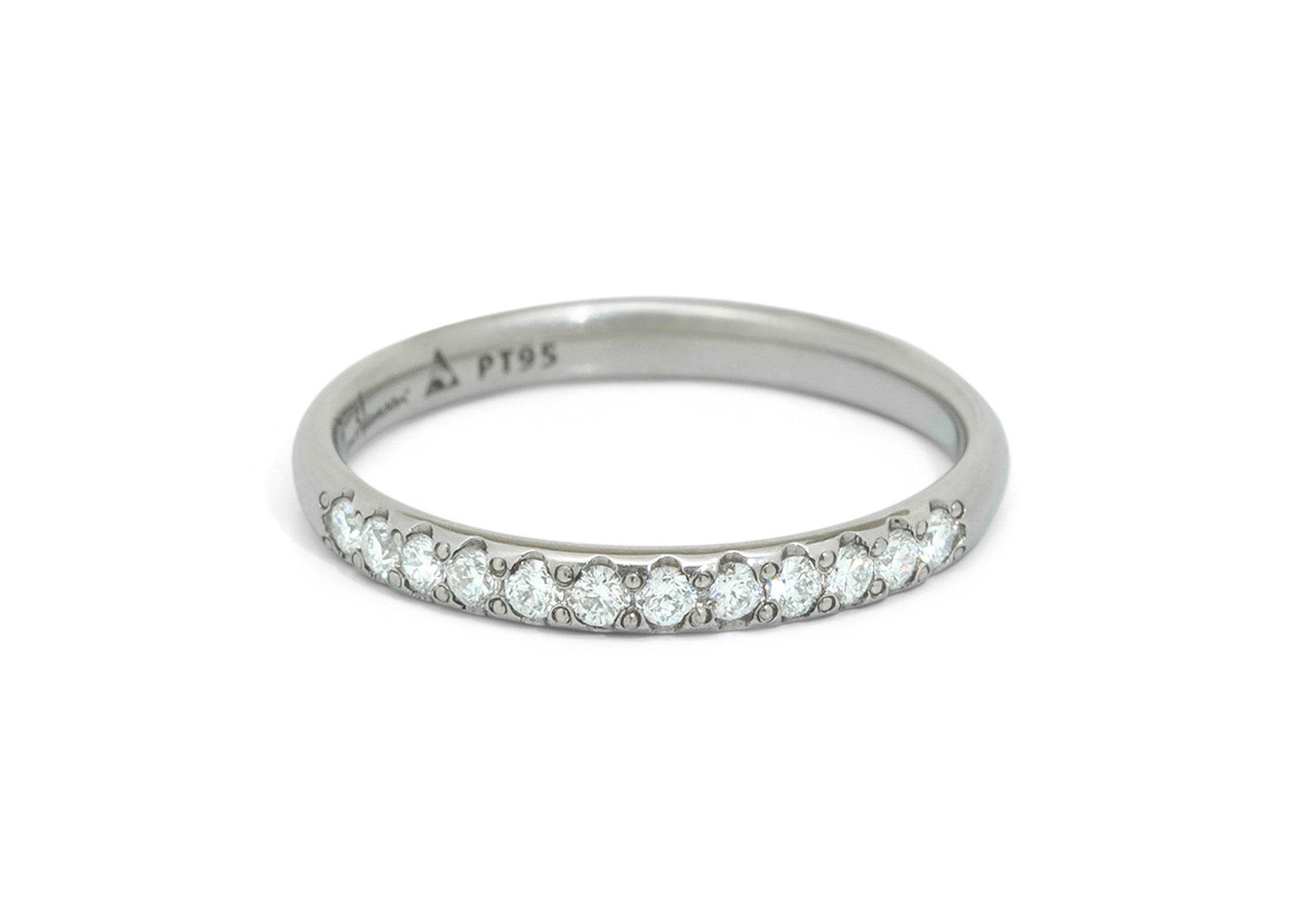 Pave Diamond Wedding Band, White Gold & Platinum