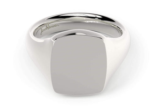 Quadrant Signet Ring, White Gold & Platinum