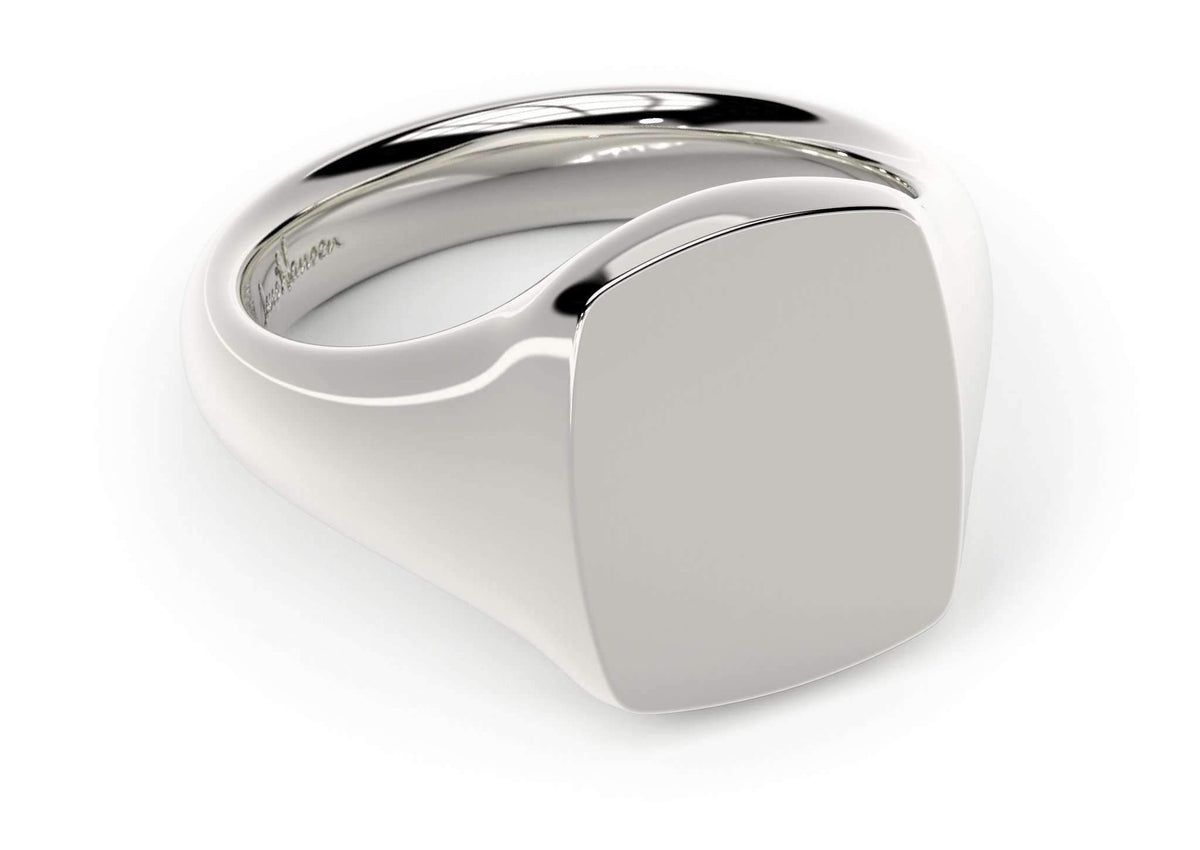 Quadrant Signet Ring, White Gold & Platinum
