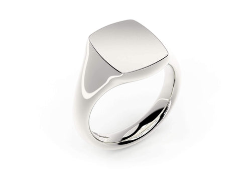 Quadrant Signet Ring, White Gold & Platinum