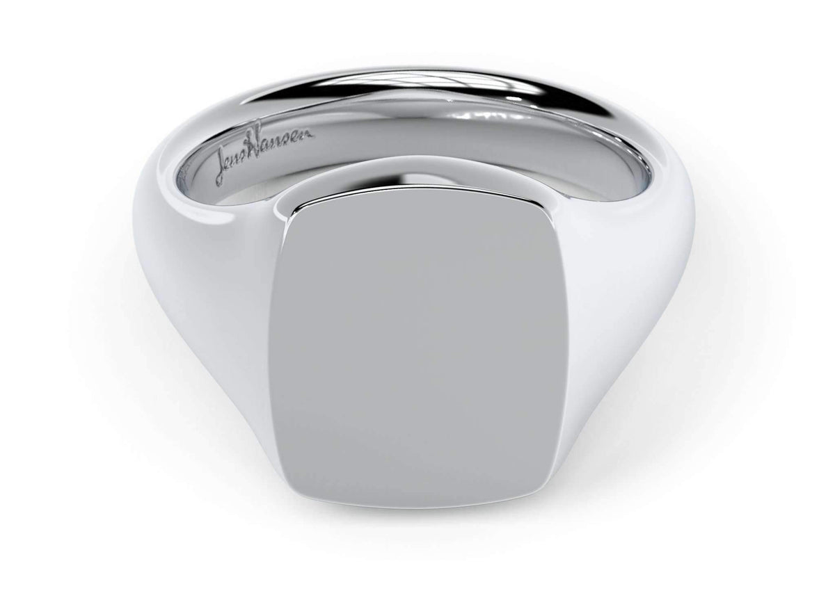 Quadrant Signet Ring, White Gold & Platinum