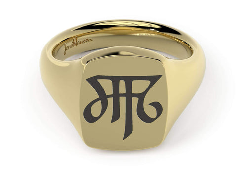 Silver N Style | MONORG1 - Personalized Monogram Ring in Solid Gold |  Custom Fine Jewelry | Initial Script Ring | Fine Jewelry & More